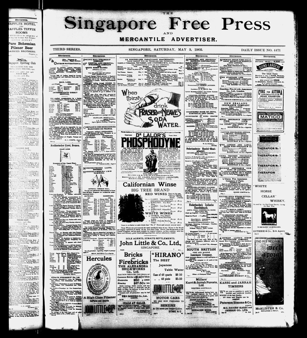 Miniature of Singapore Free Press and Mercantile Advertiser 03 May 1902