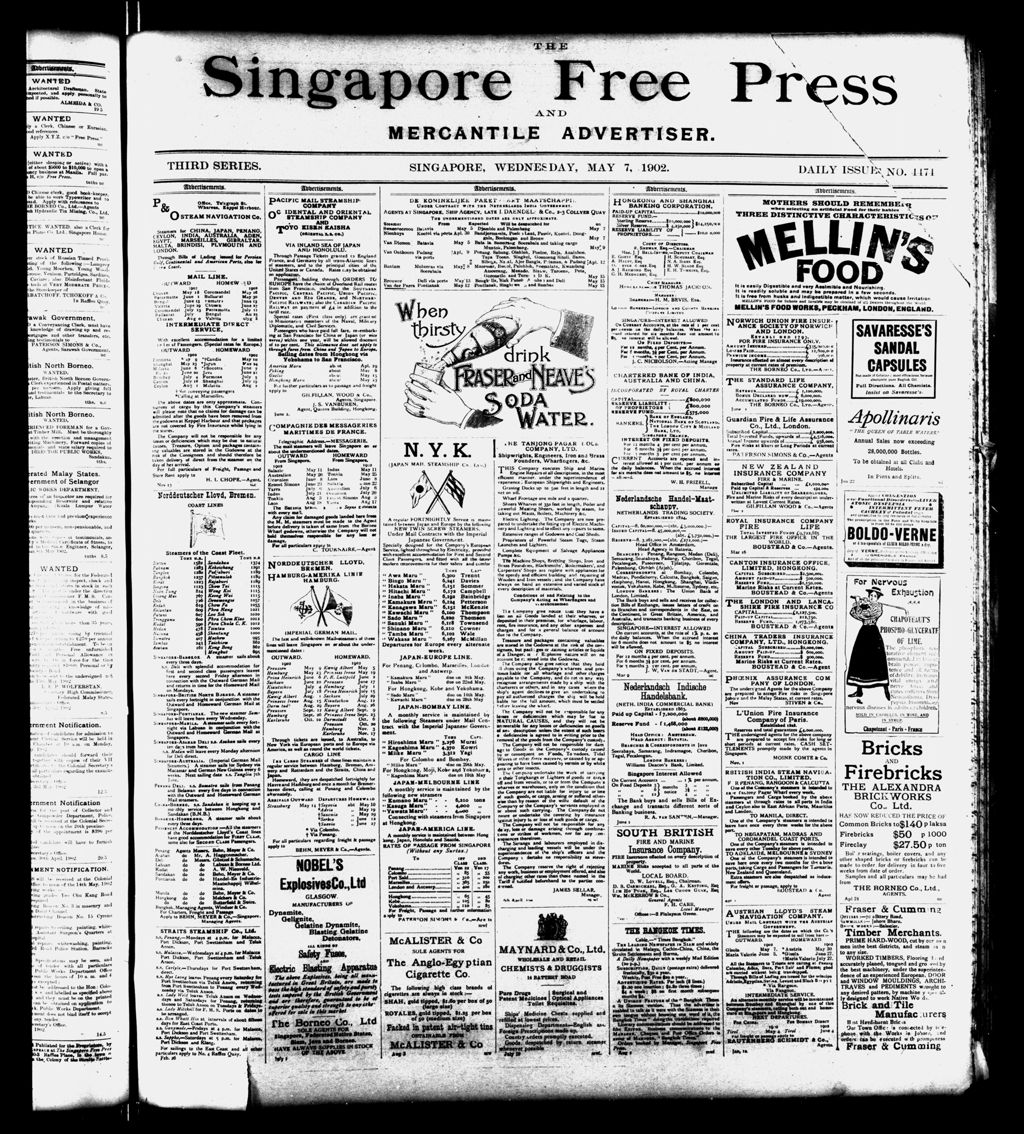 Miniature of Singapore Free Press and Mercantile Advertiser 07 May 1902