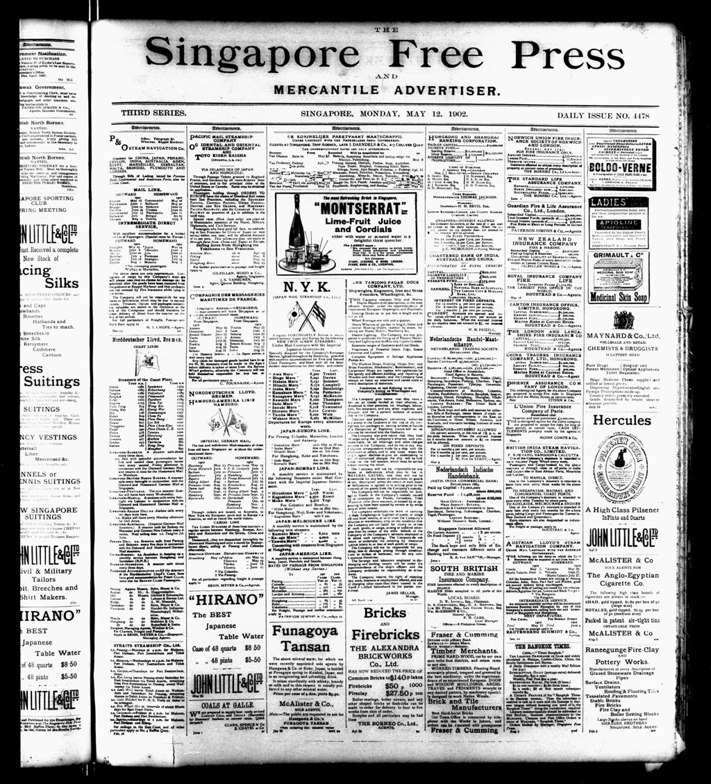 Miniature of Singapore Free Press and Mercantile Advertiser 12 May 1902