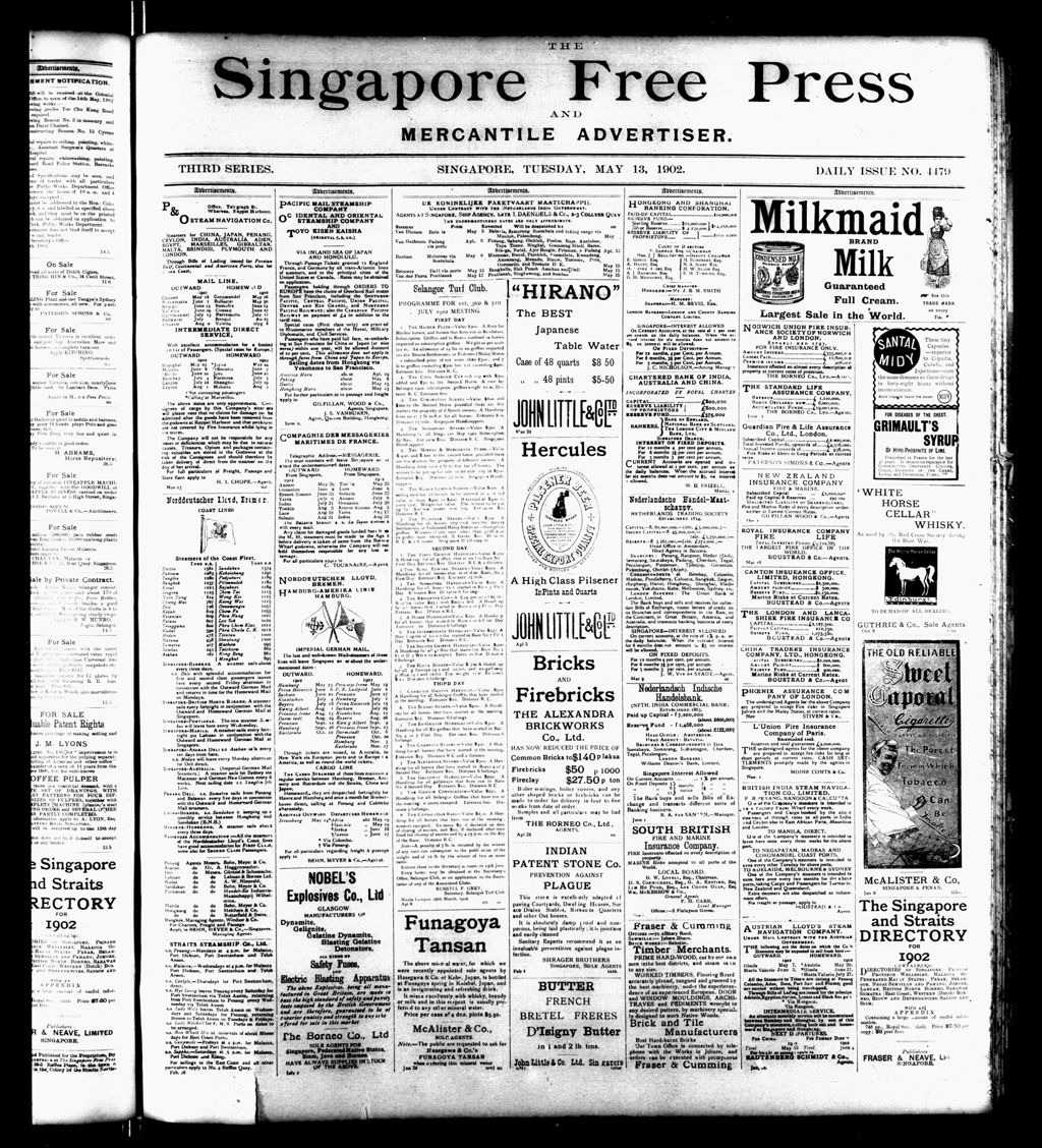 Miniature of Singapore Free Press and Mercantile Advertiser 13 May 1902