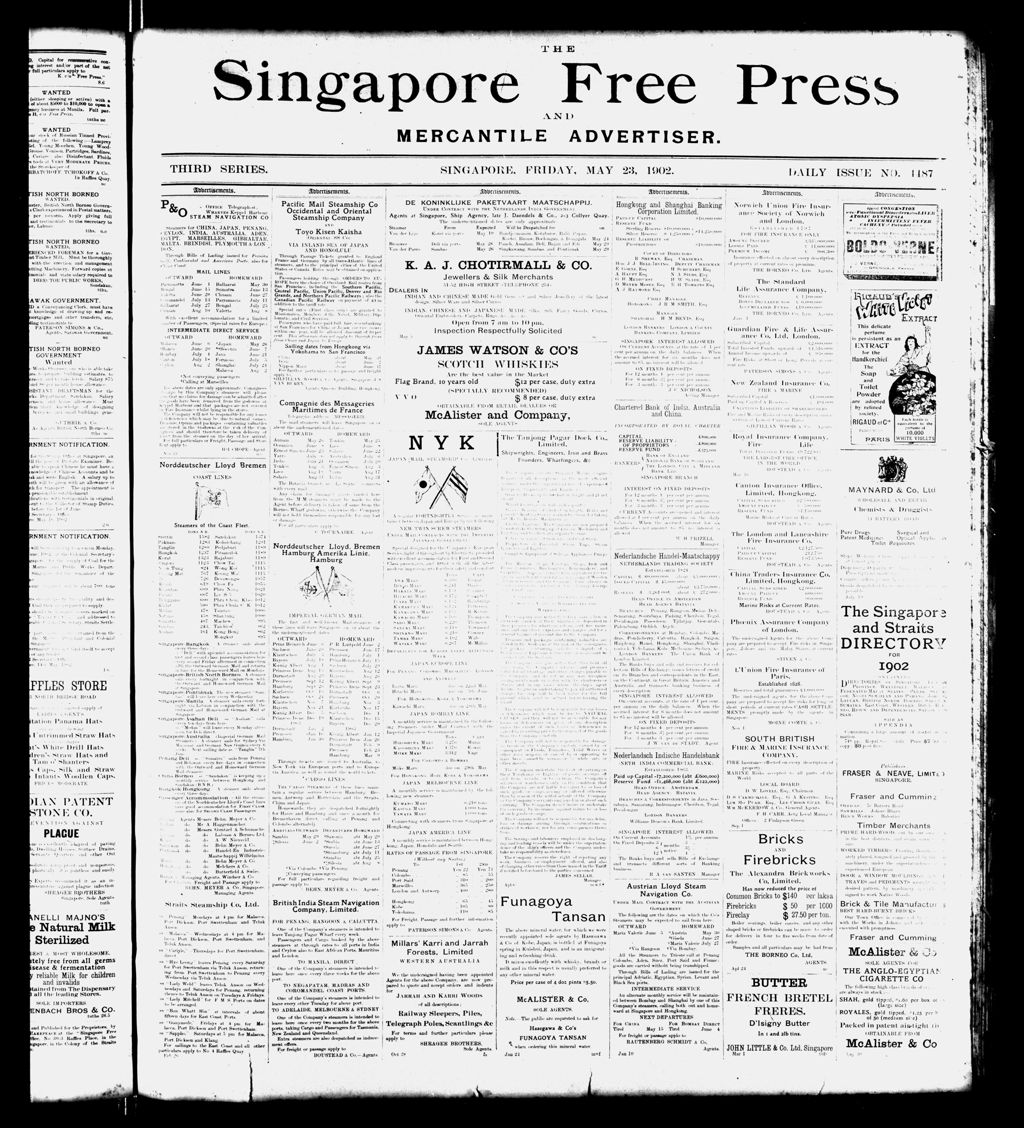 Miniature of Singapore Free Press and Mercantile Advertiser 23 May 1902