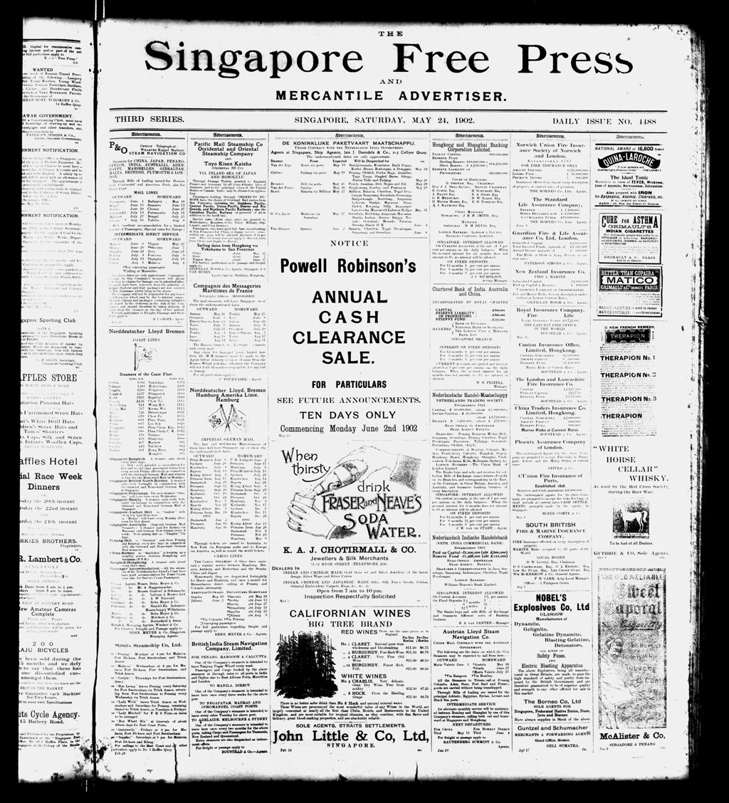 Miniature of Singapore Free Press and Mercantile Advertiser 24 May 1902