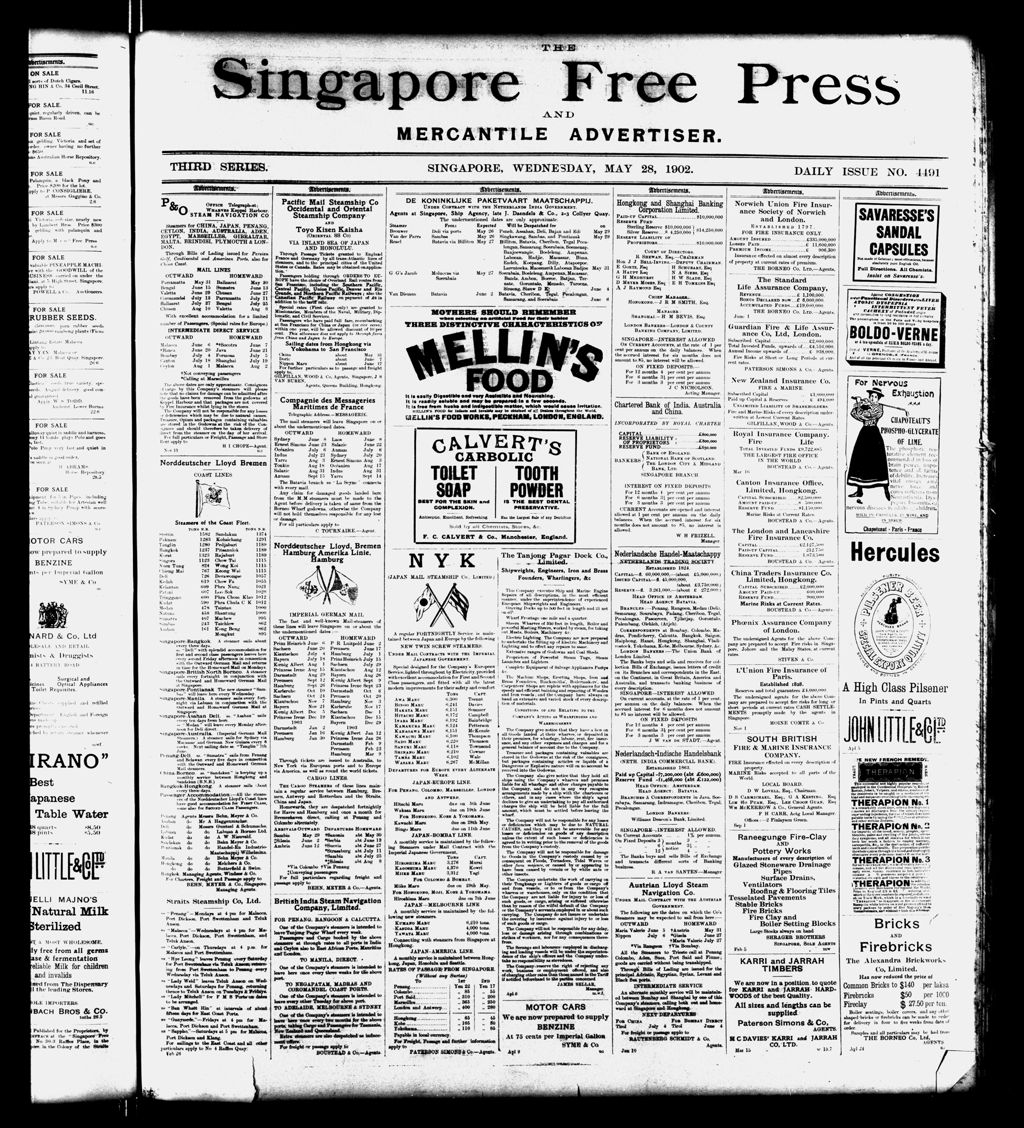 Miniature of Singapore Free Press and Mercantile Advertiser 28 May 1902