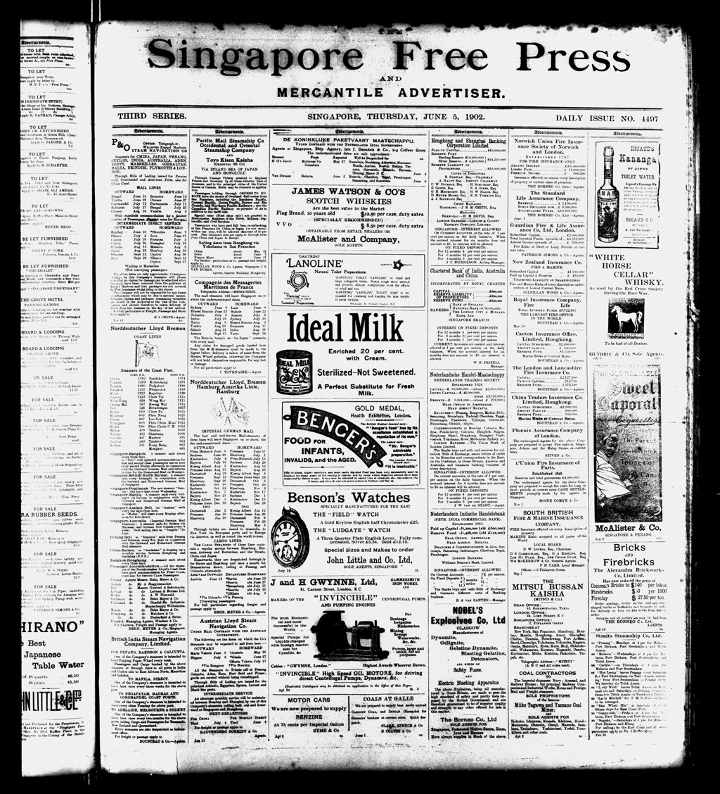 Miniature of Singapore Free Press and Mercantile Advertiser 05 June 1902