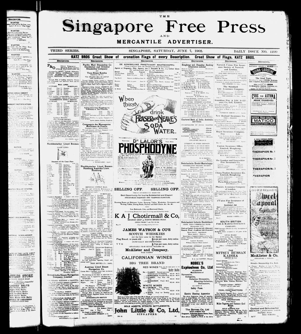 Miniature of Singapore Free Press and Mercantile Advertiser 07 June 1902