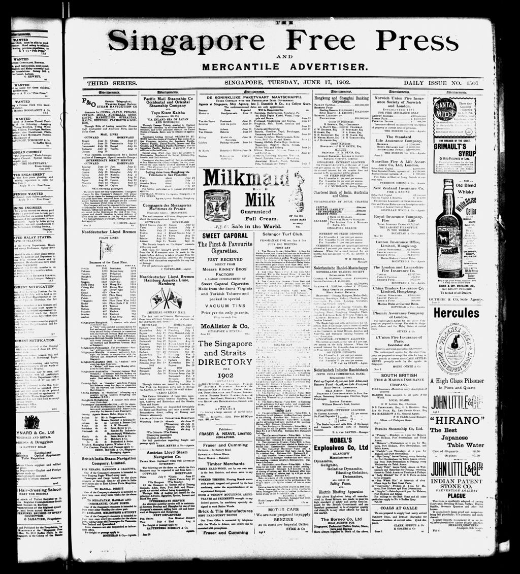 Miniature of Singapore Free Press and Mercantile Advertiser 17 June 1902