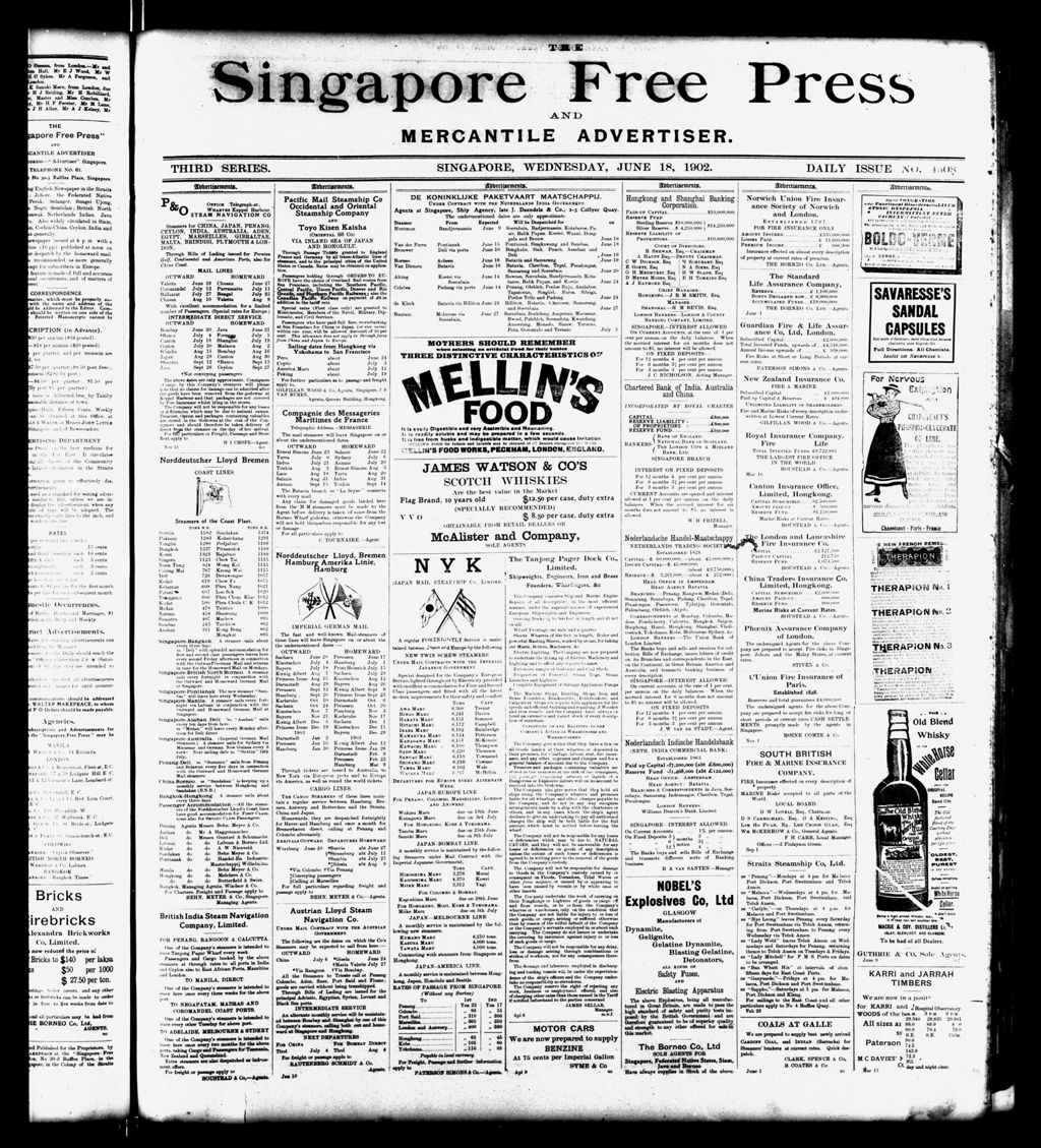 Miniature of Singapore Free Press and Mercantile Advertiser 18 June 1902