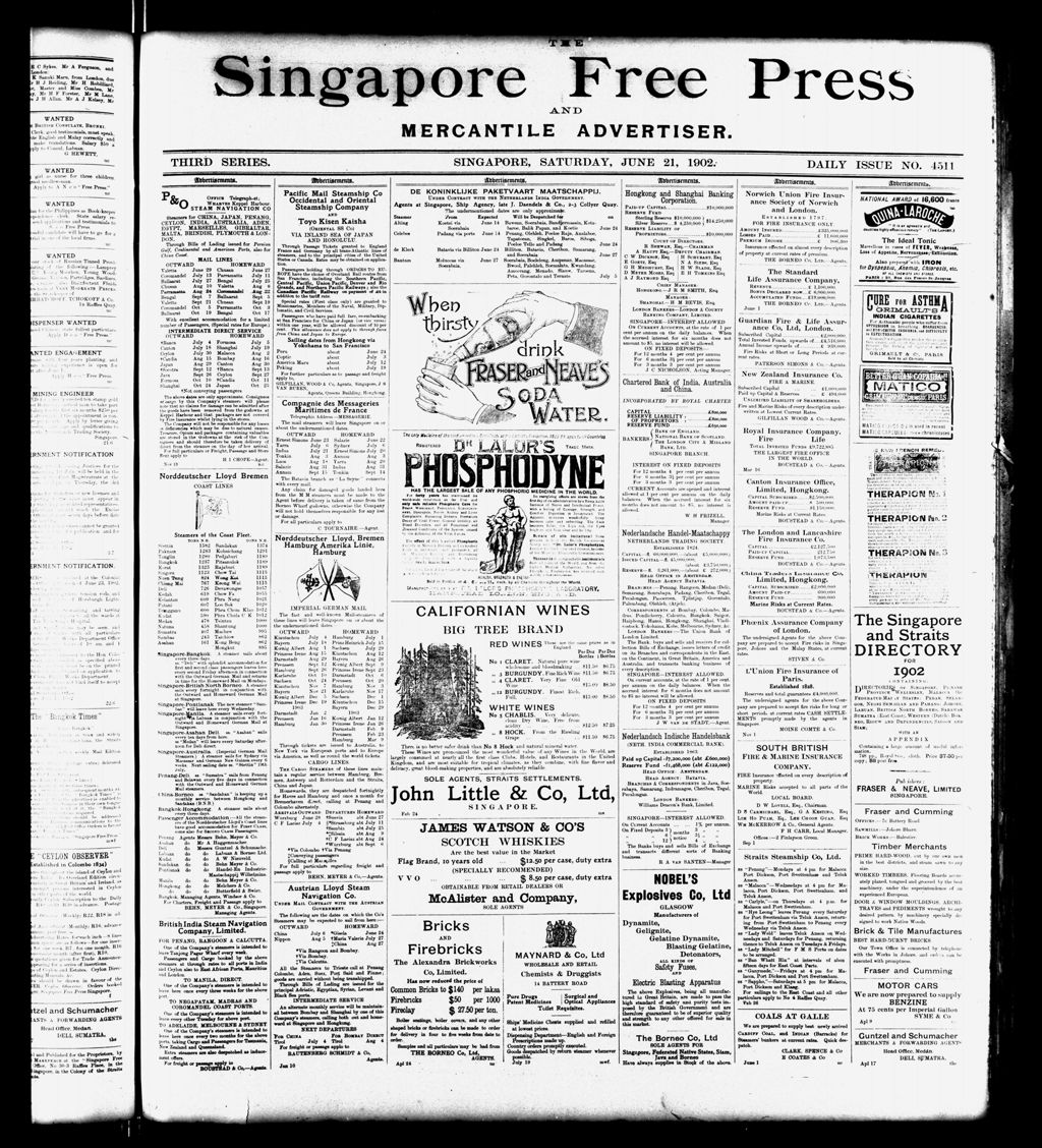 Miniature of Singapore Free Press and Mercantile Advertiser 21 June 1902