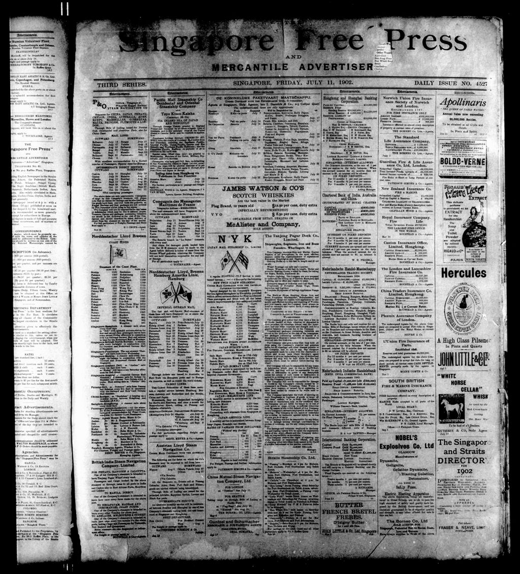 Miniature of Singapore Free Press and Mercantile Advertiser 11 July 1902