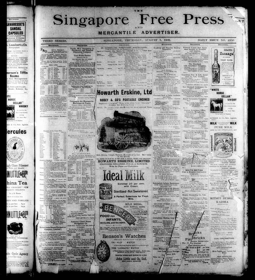 Miniature of Singapore Free Press and Mercantile Advertiser 07 August 1902