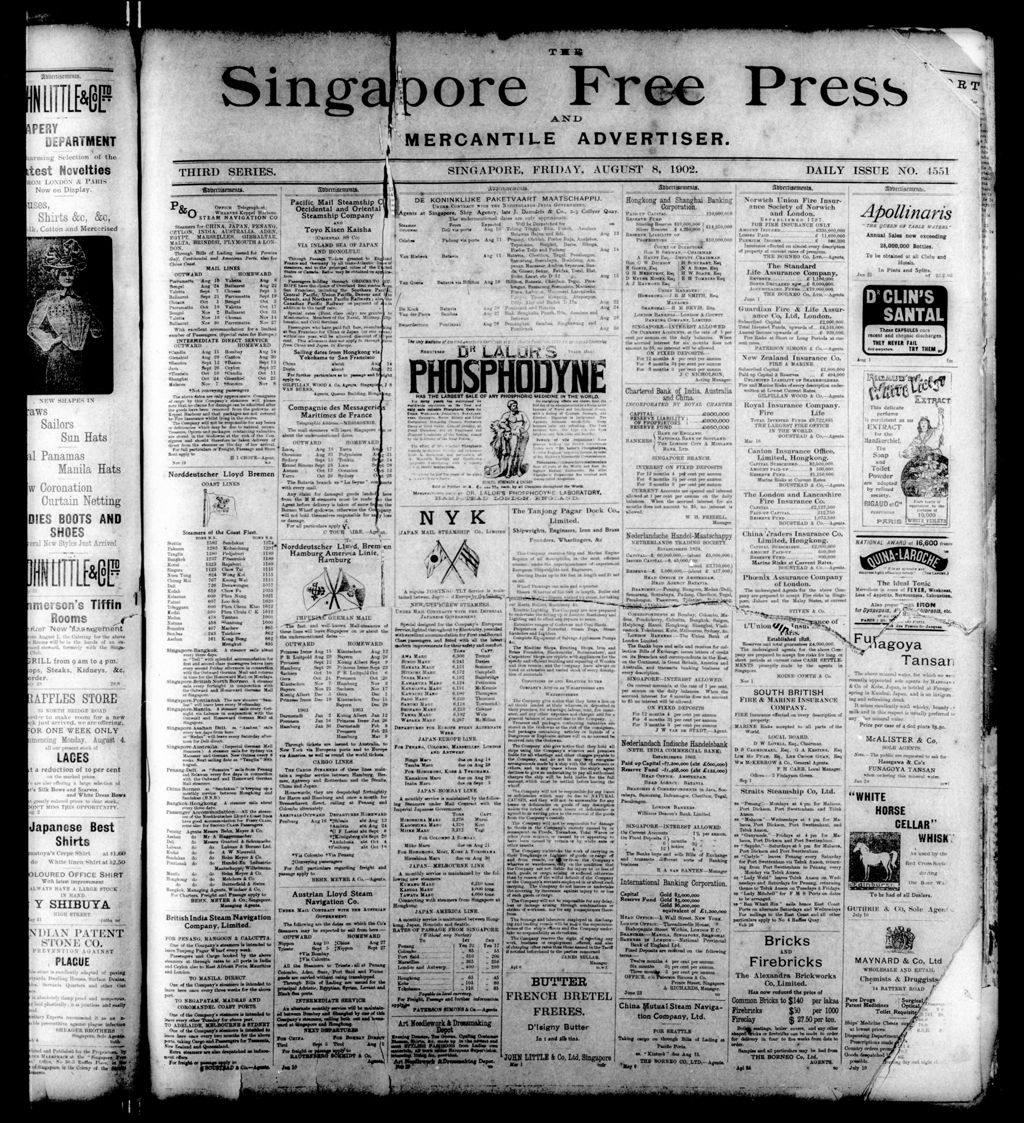 Miniature of Singapore Free Press and Mercantile Advertiser 08 August 1902