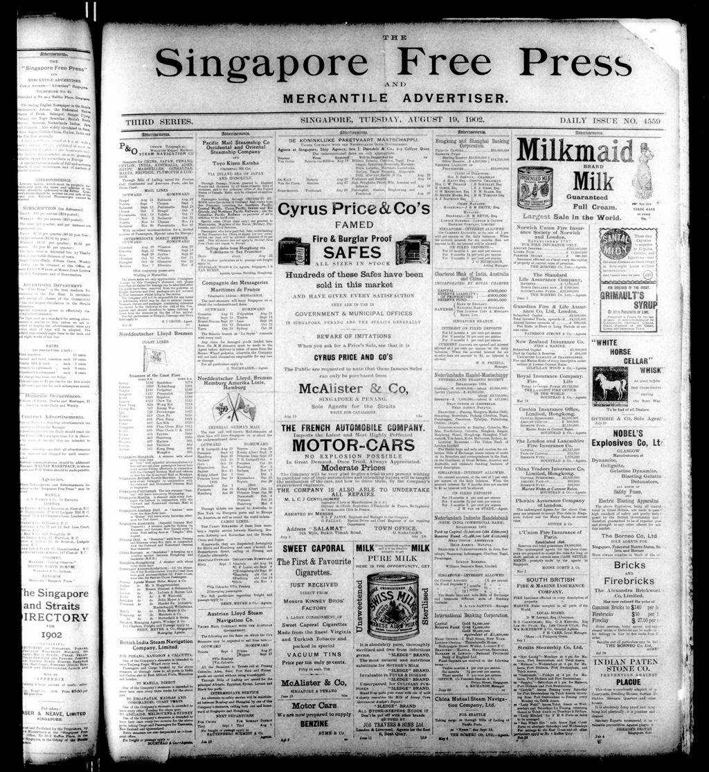 Miniature of Singapore Free Press and Mercantile Advertiser 19 August 1902