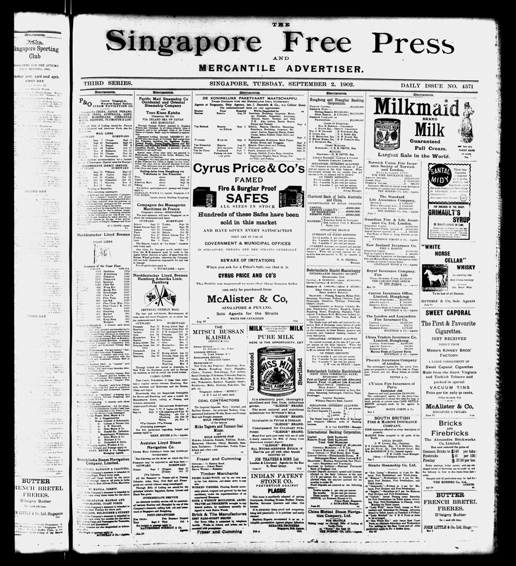 Miniature of Singapore Free Press and Mercantile Advertiser 02 September 1902