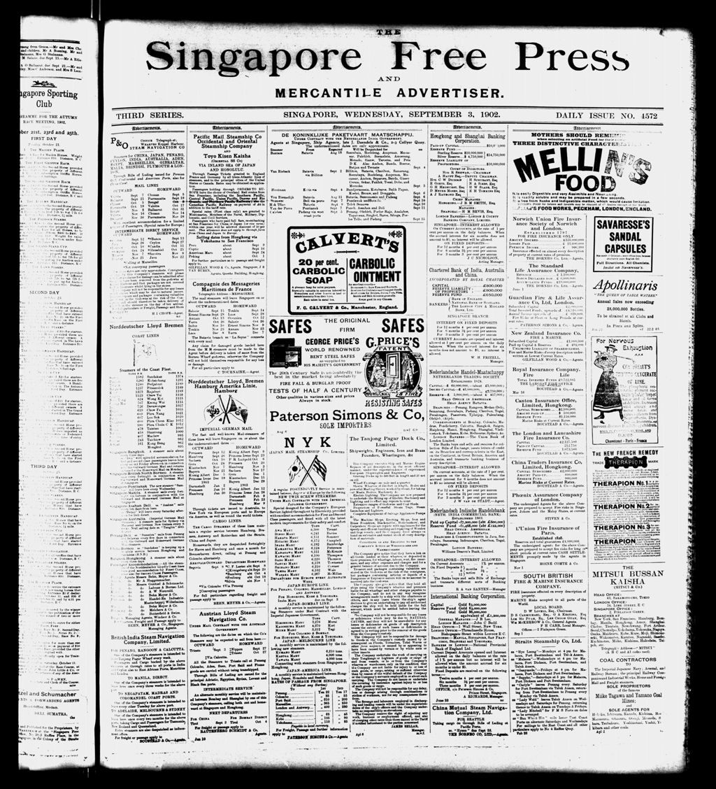 Miniature of Singapore Free Press and Mercantile Advertiser 03 September 1902