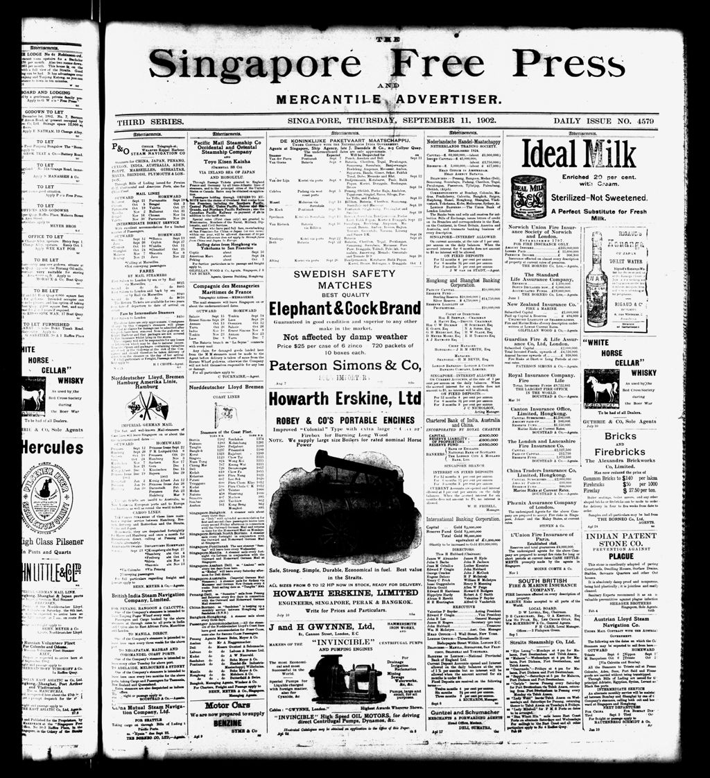 Miniature of Singapore Free Press and Mercantile Advertiser 11 September 1902