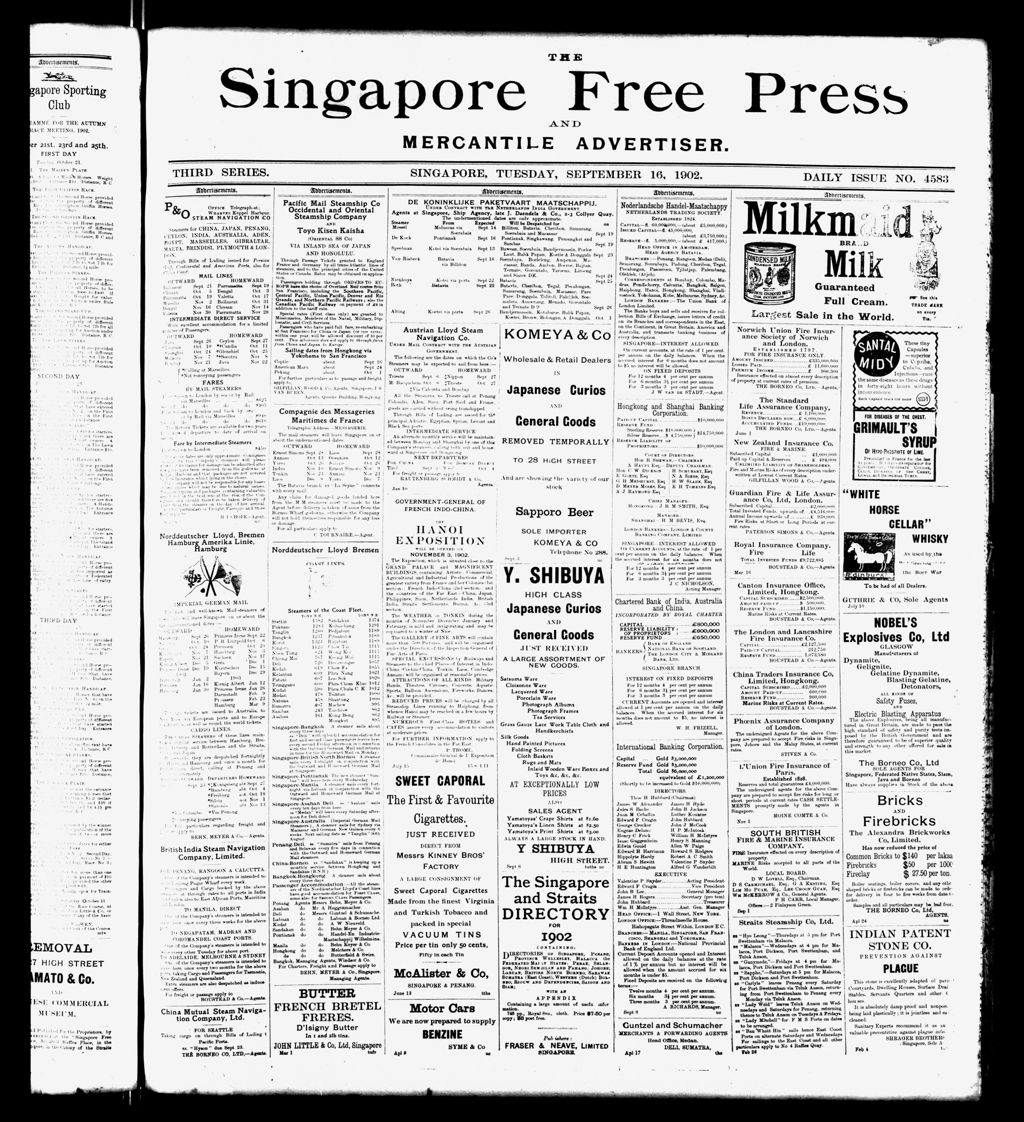 Miniature of Singapore Free Press and Mercantile Advertiser 16 September 1902