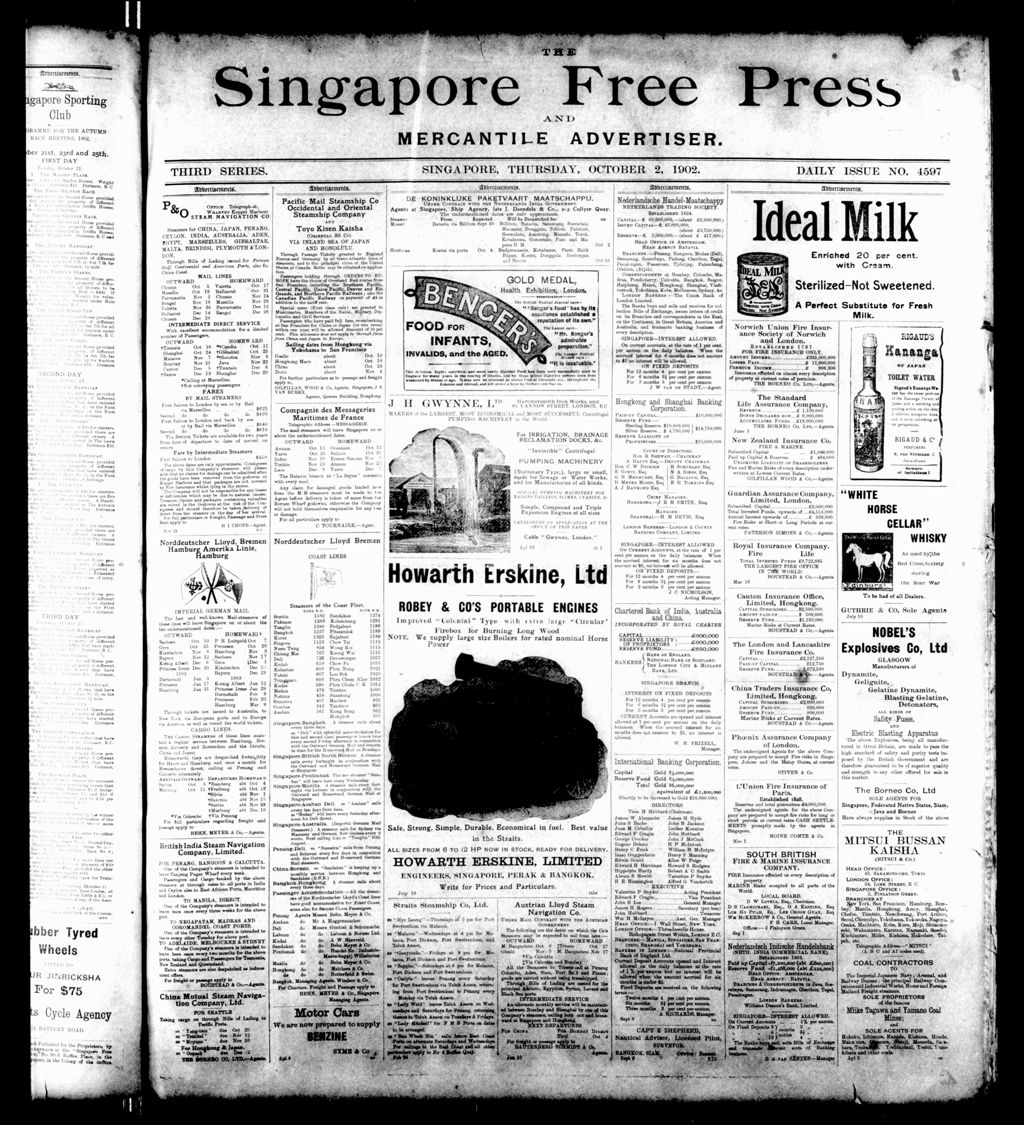 Miniature of Singapore Free Press and Mercantile Advertiser 02 October 1902