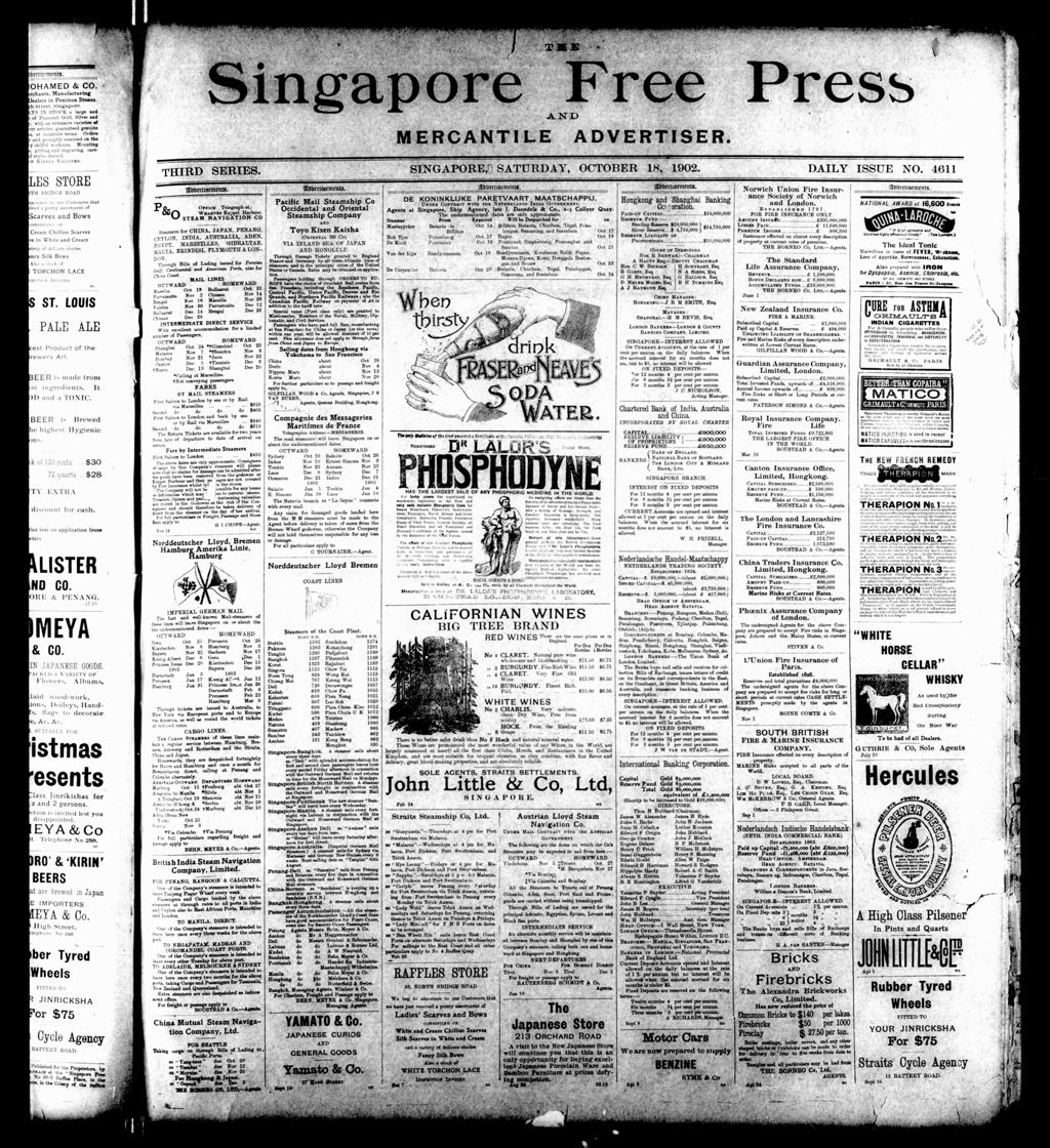 Miniature of Singapore Free Press and Mercantile Advertiser 18 October 1902