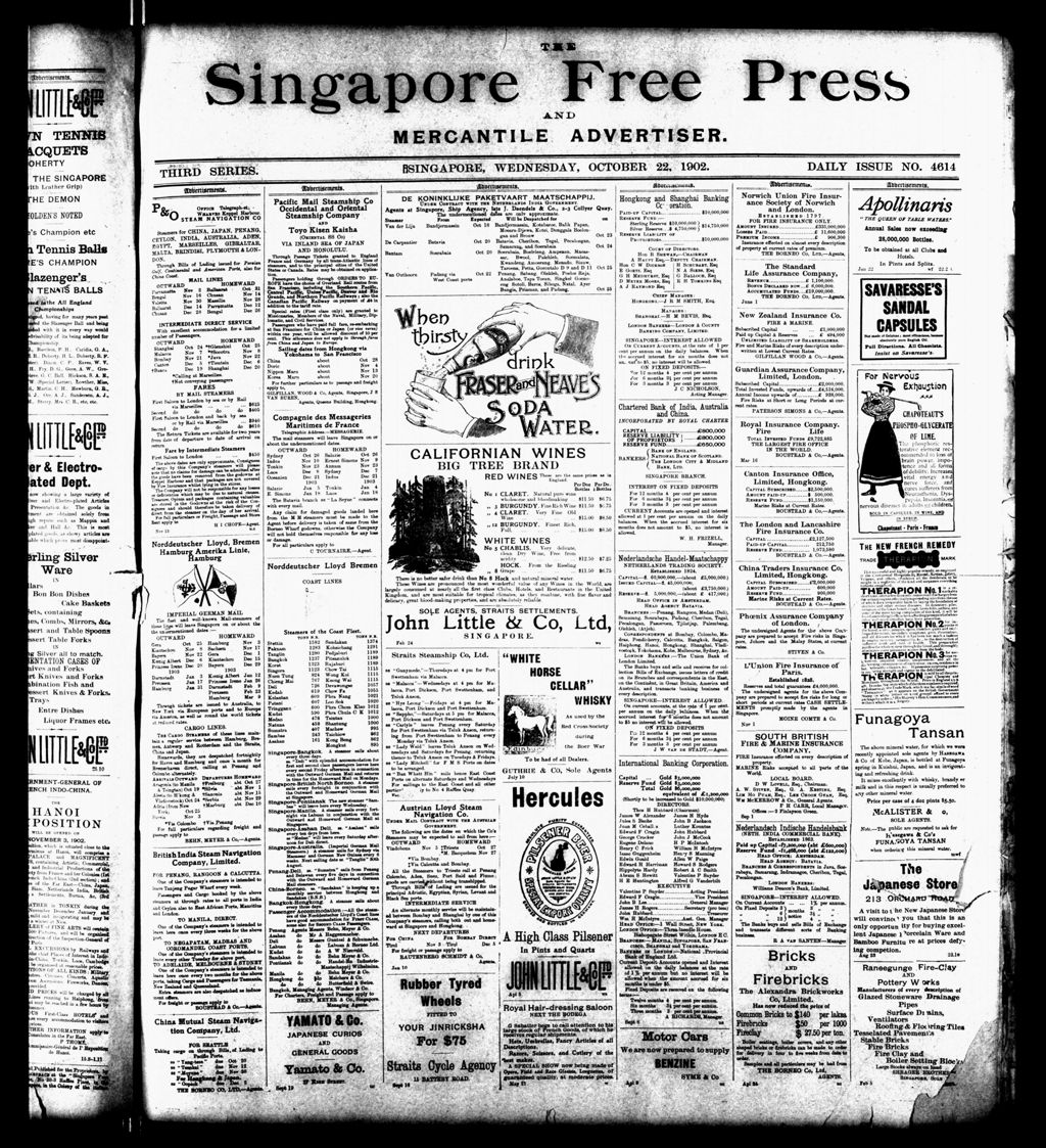 Miniature of Singapore Free Press and Mercantile Advertiser 22 October 1902