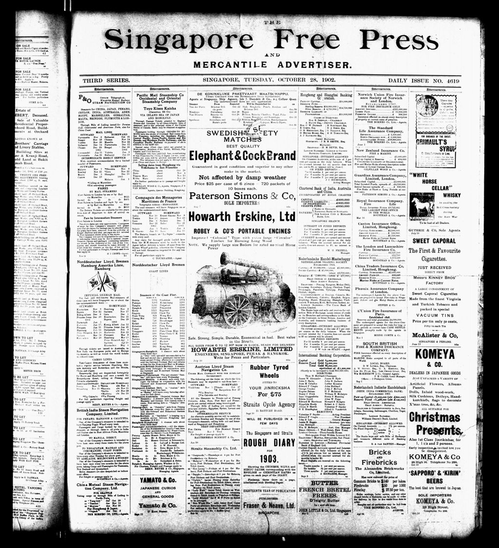 Miniature of Singapore Free Press and Mercantile Advertiser 28 October 1902