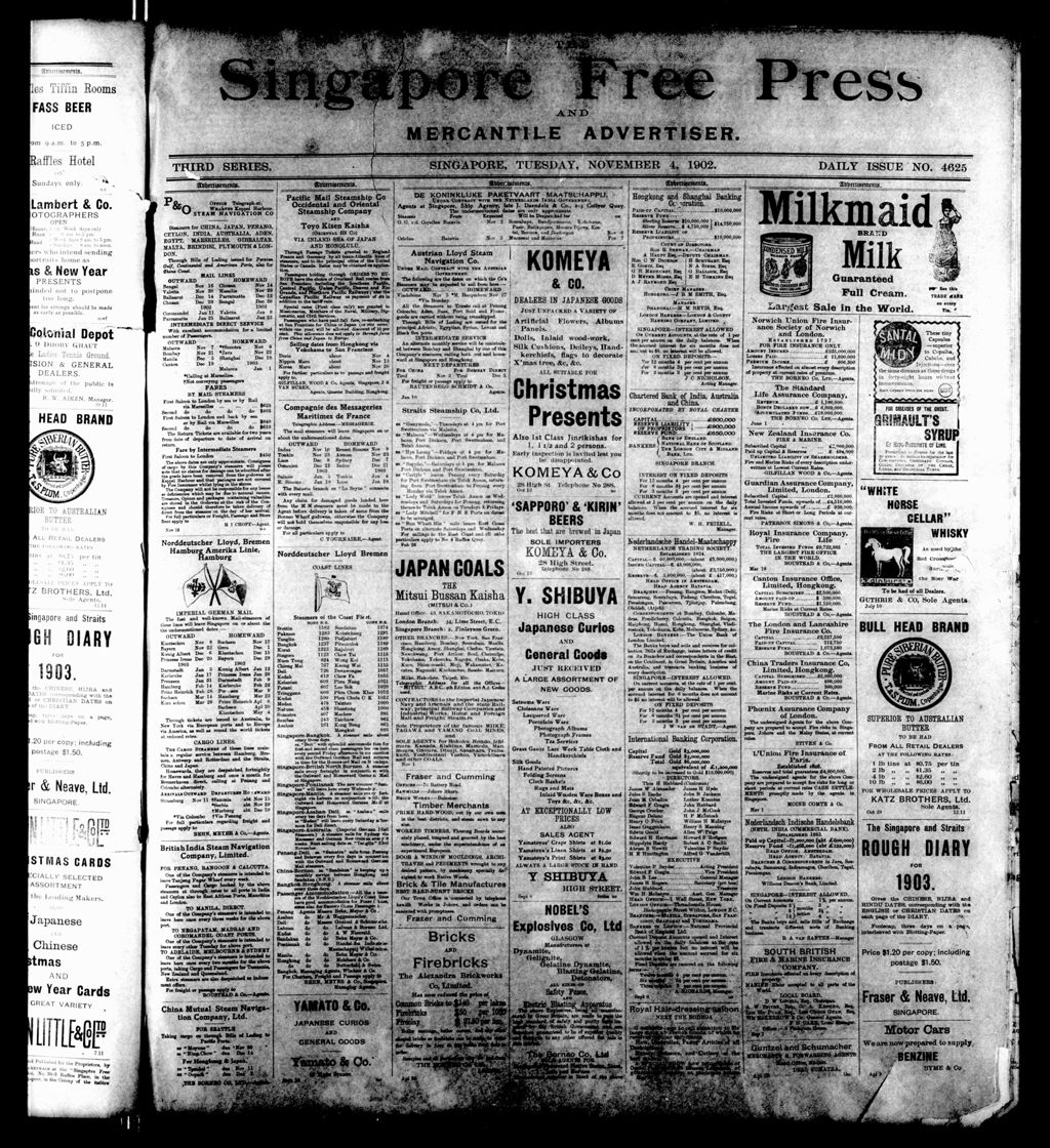 Miniature of Singapore Free Press and Mercantile Advertiser 04 November 1902