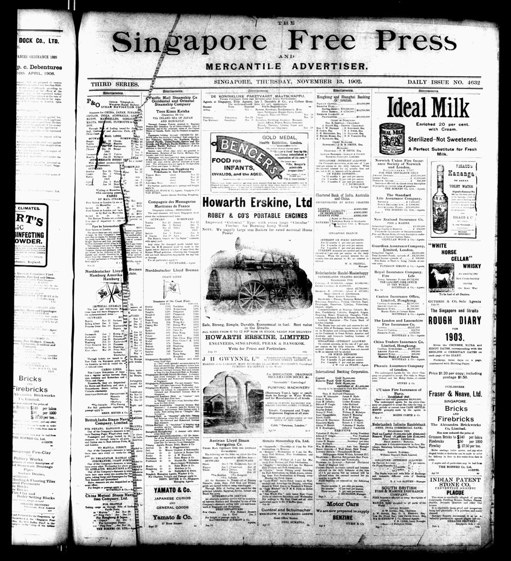 Miniature of Singapore Free Press and Mercantile Advertiser 13 November 1902