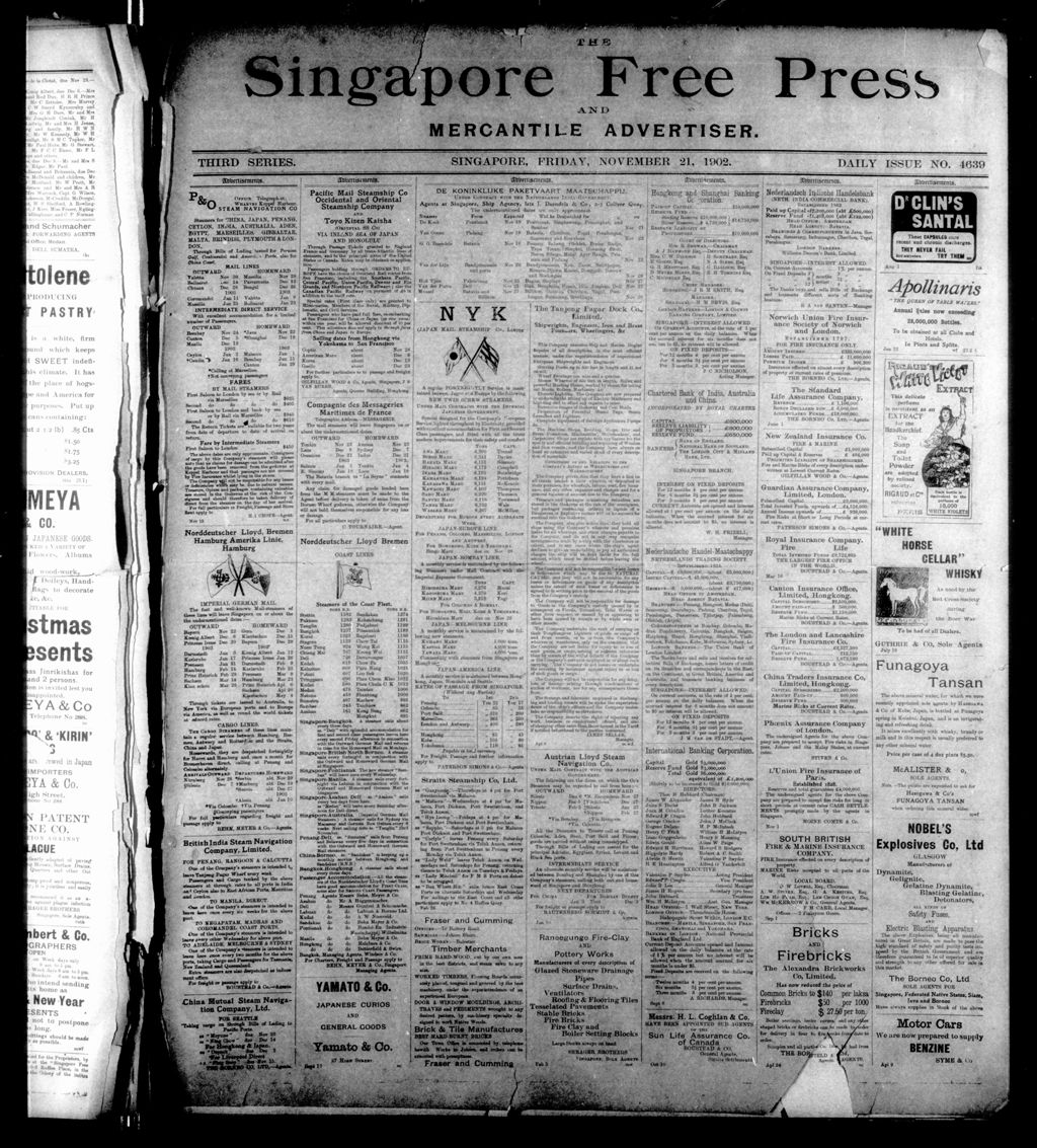 Miniature of Singapore Free Press and Mercantile Advertiser 21 November 1902