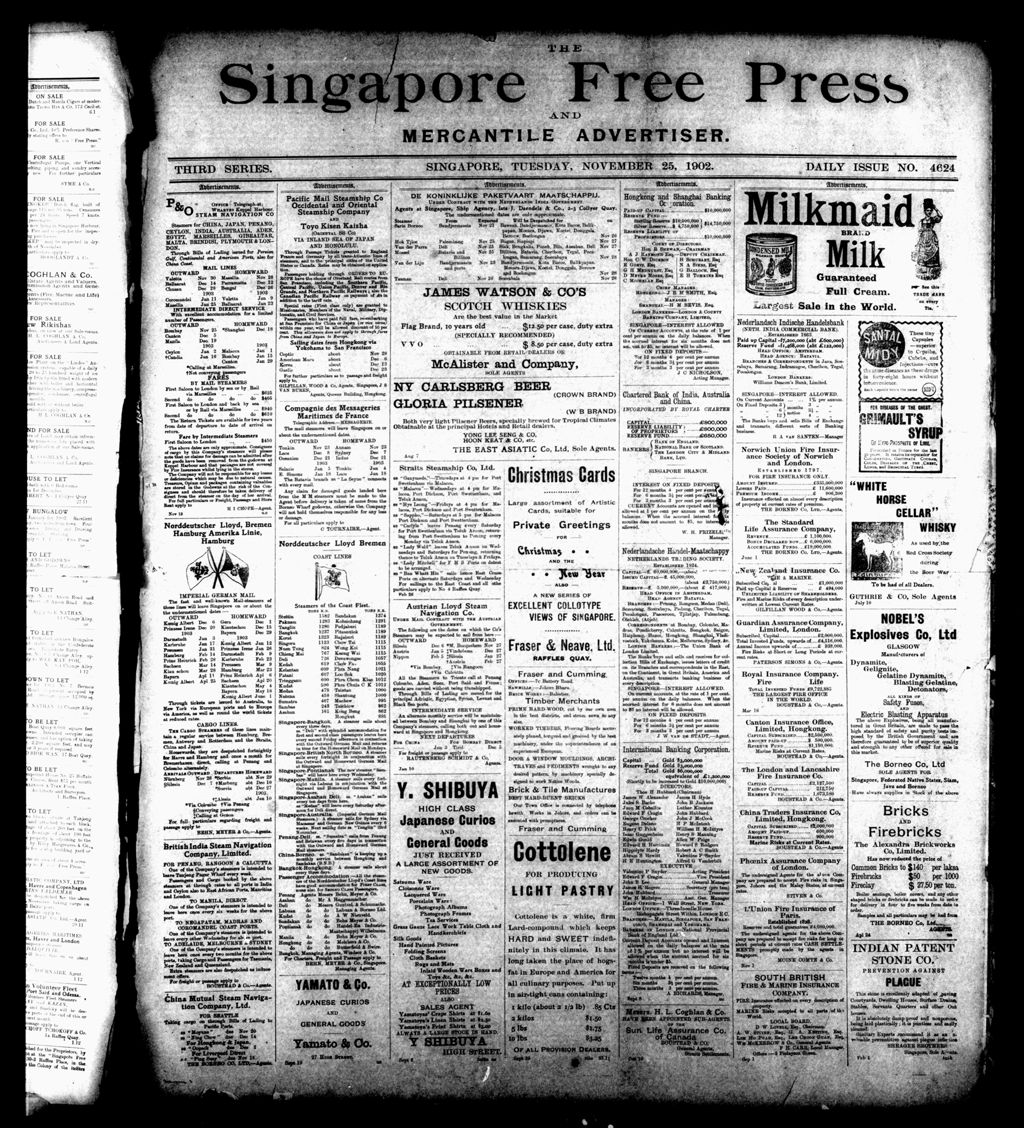 Miniature of Singapore Free Press and Mercantile Advertiser 25 November 1902