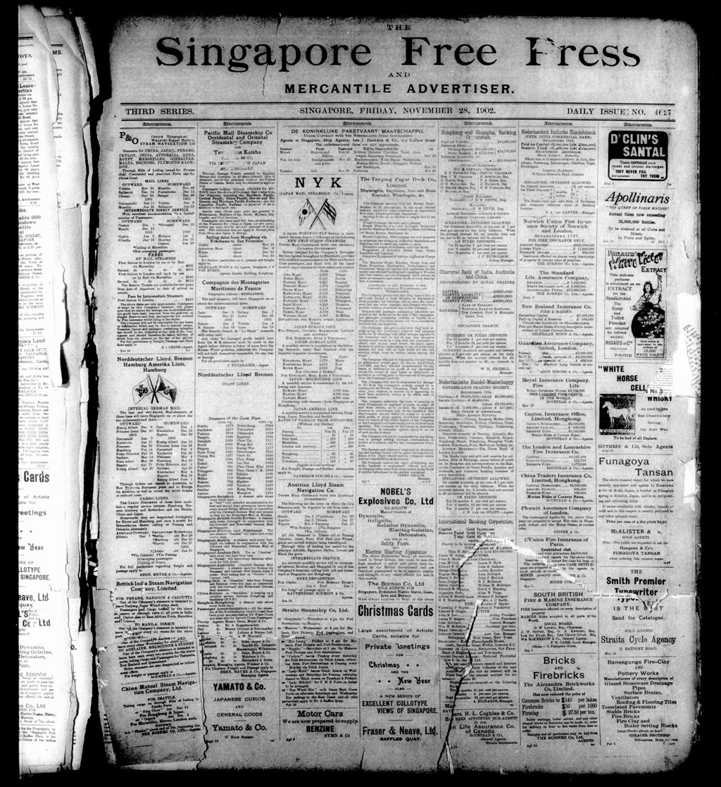 Miniature of Singapore Free Press and Mercantile Advertiser 28 November 1902