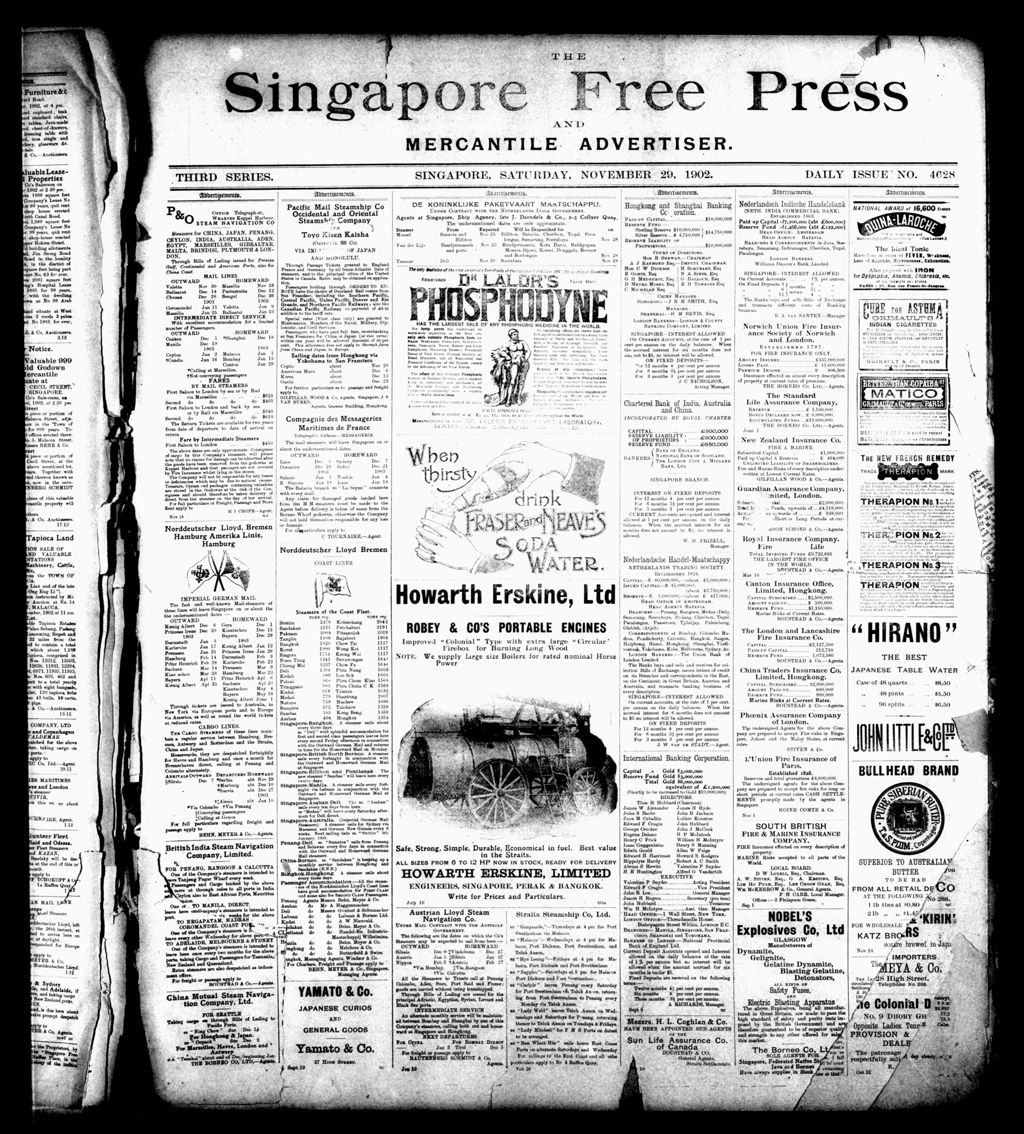 Miniature of Singapore Free Press and Mercantile Advertiser 29 November 1902