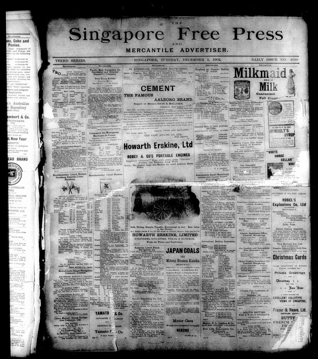 Miniature of Singapore Free Press and Mercantile Advertiser 02 December 1902