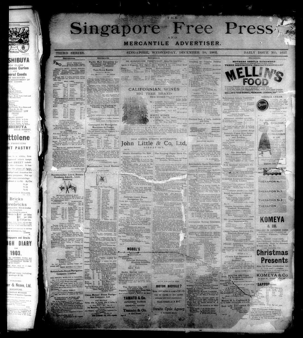 Miniature of Singapore Free Press and Mercantile Advertiser 10 December 1902