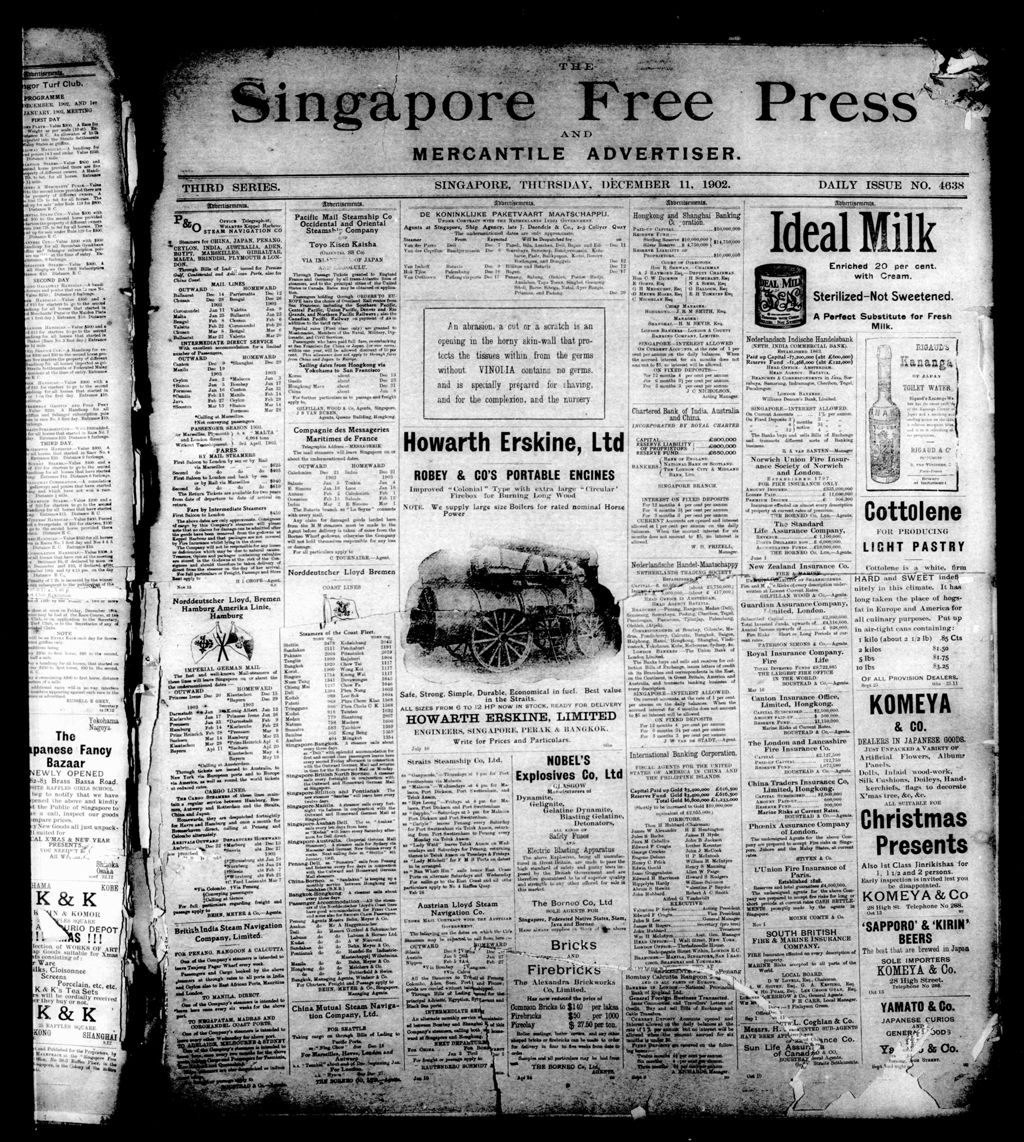 Miniature of Singapore Free Press and Mercantile Advertiser 11 December 1902