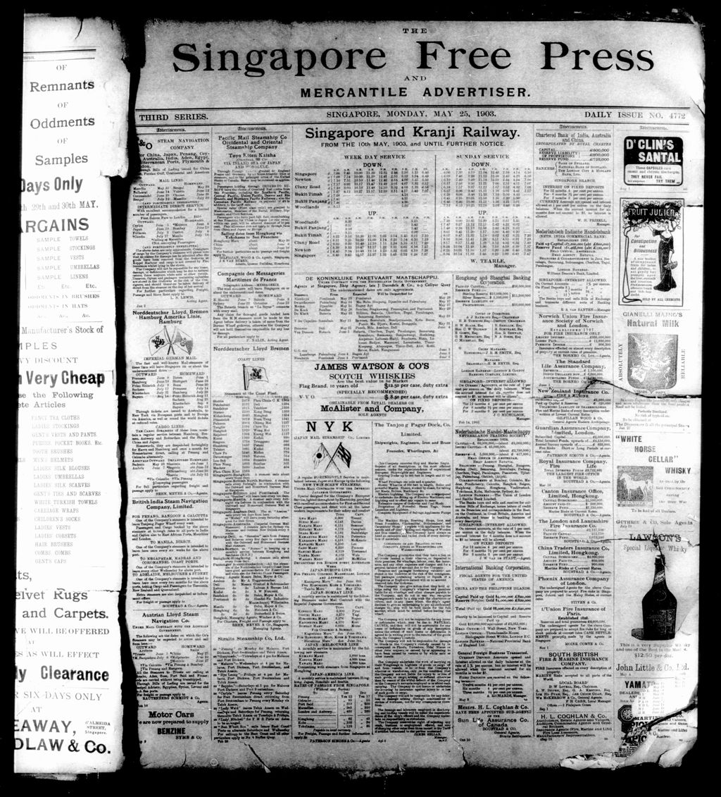 Miniature of Singapore Free Press and Mercantile Advertiser 25 May 1903