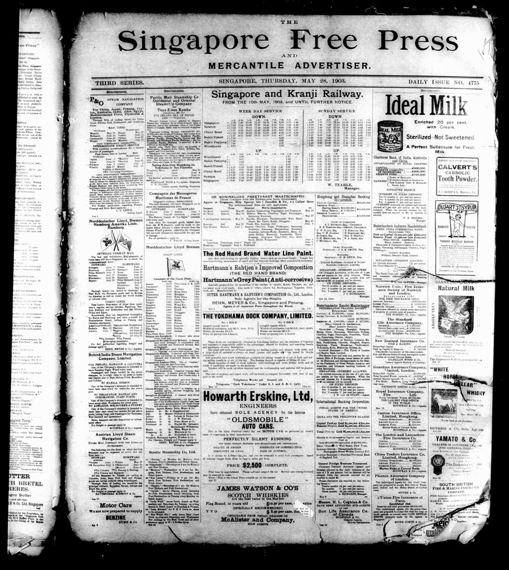 Miniature of Singapore Free Press and Mercantile Advertiser 28 May 1903