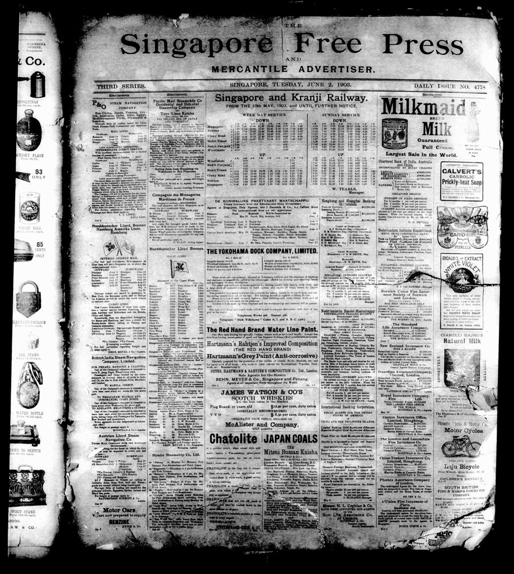 Miniature of Singapore Free Press and Mercantile Advertiser 02 June 1903