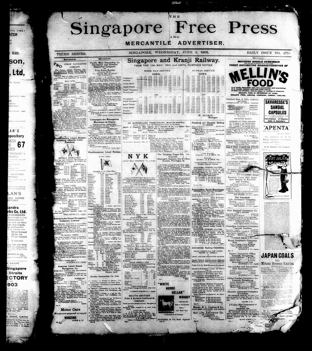 Miniature of Singapore Free Press and Mercantile Advertiser 03 June 1903