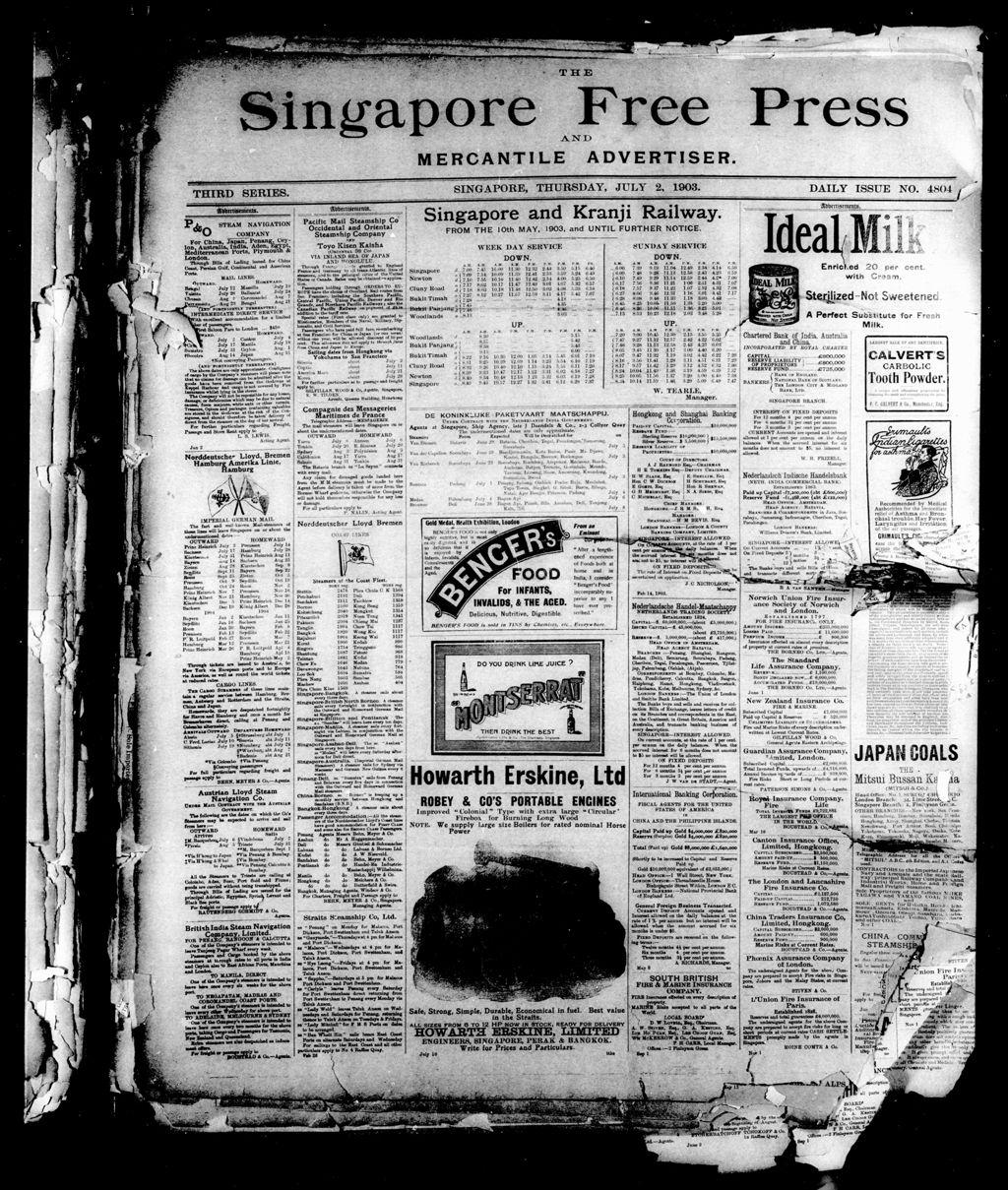 Miniature of Singapore Free Press and Mercantile Advertiser 02 July 1903