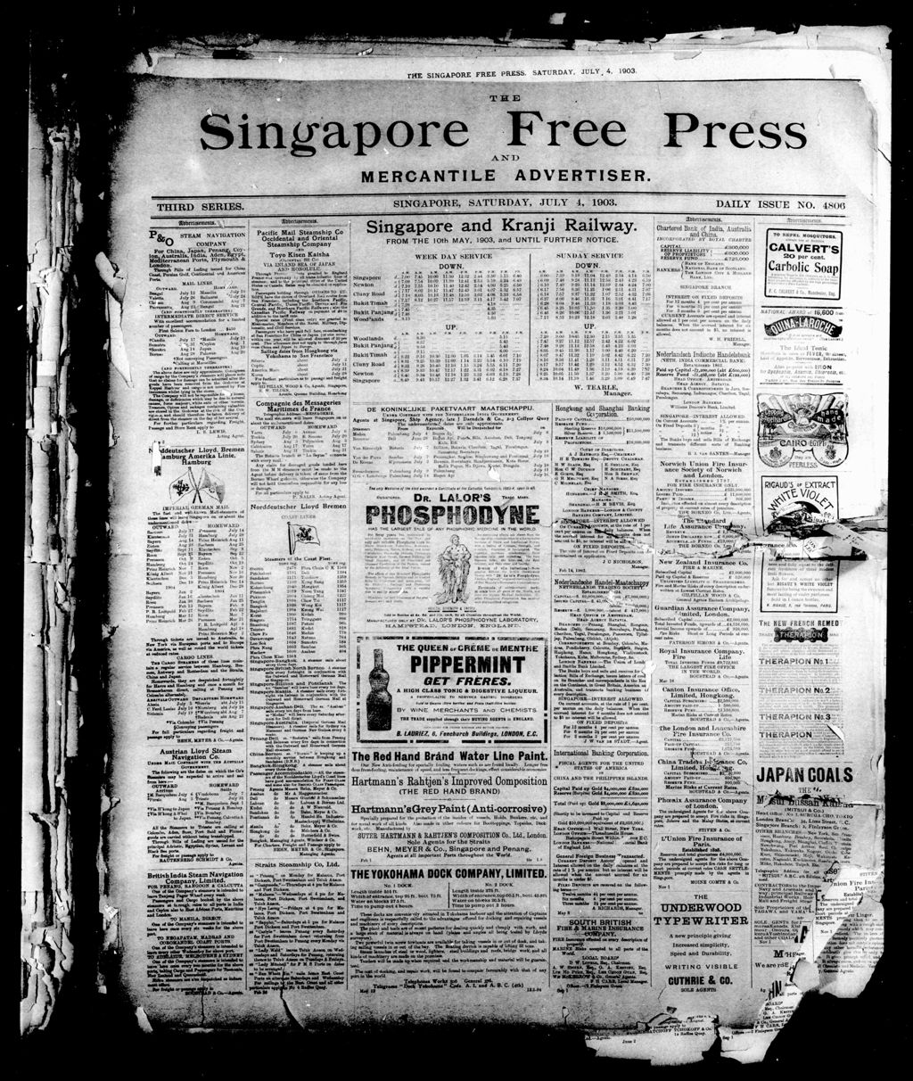 Miniature of Singapore Free Press and Mercantile Advertiser 04 July 1903