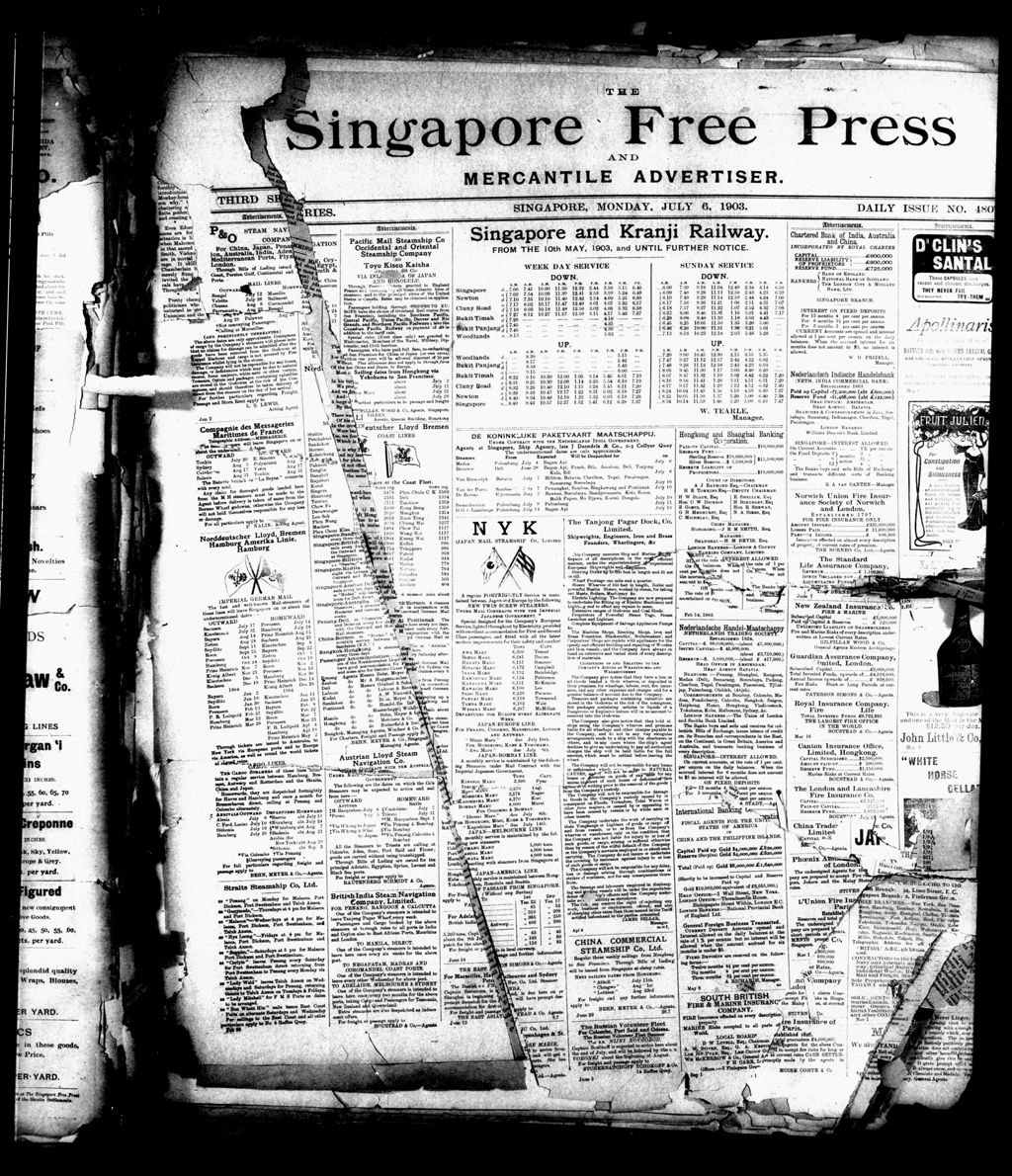 Miniature of Singapore Free Press and Mercantile Advertiser 06 July 1903