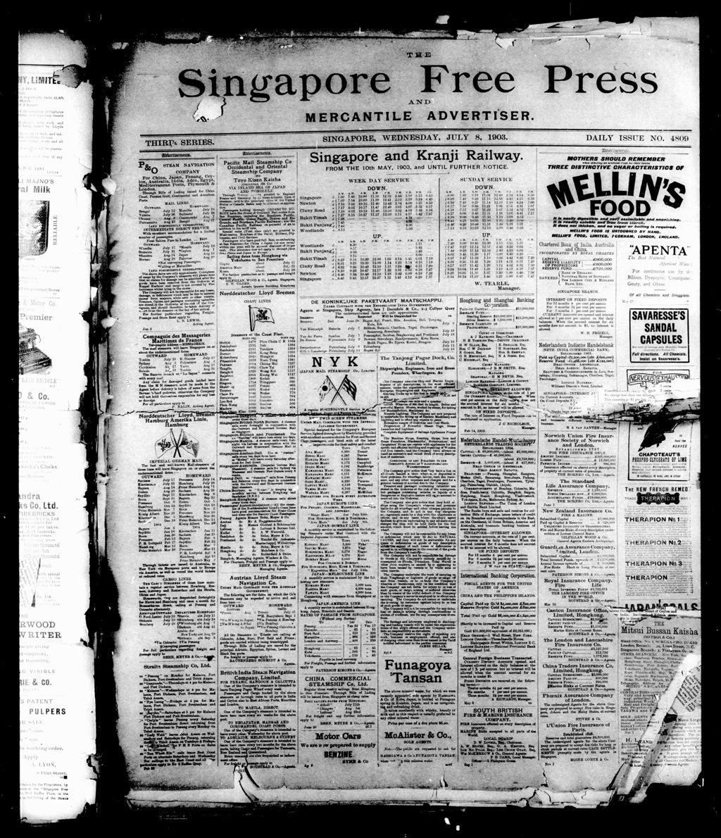 Miniature of Singapore Free Press and Mercantile Advertiser 08 July 1903