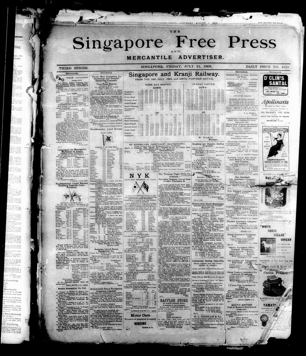 Miniature of Singapore Free Press and Mercantile Advertiser 24 July 1903