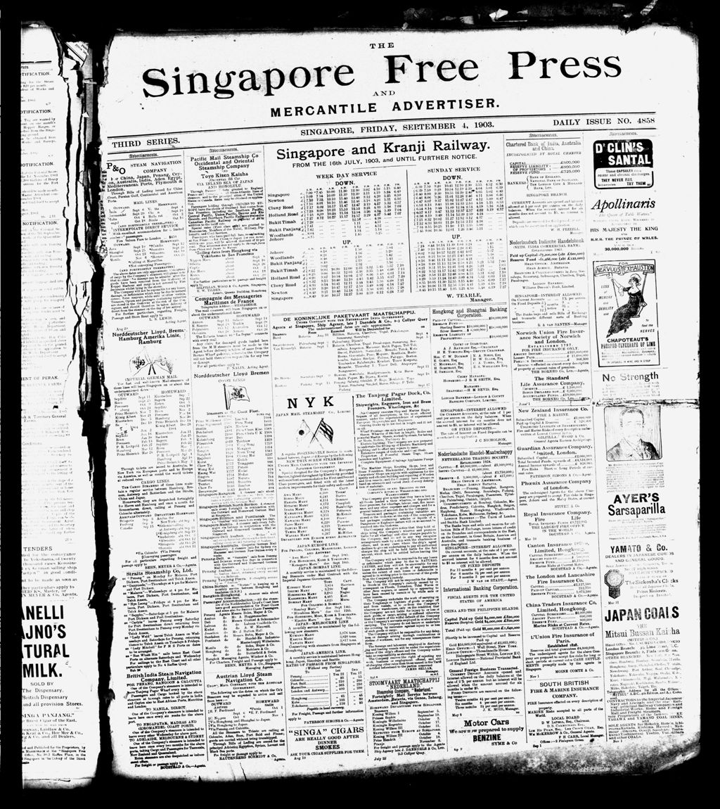 Miniature of Singapore Free Press and Mercantile Advertiser 04 September 1903