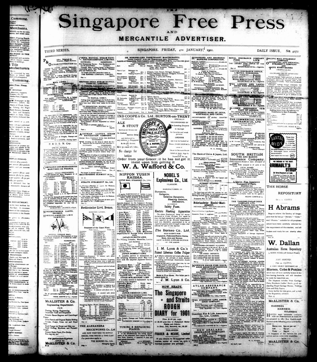 Miniature of Singapore Free Press and Mercantile Advertiser 04 January 1901