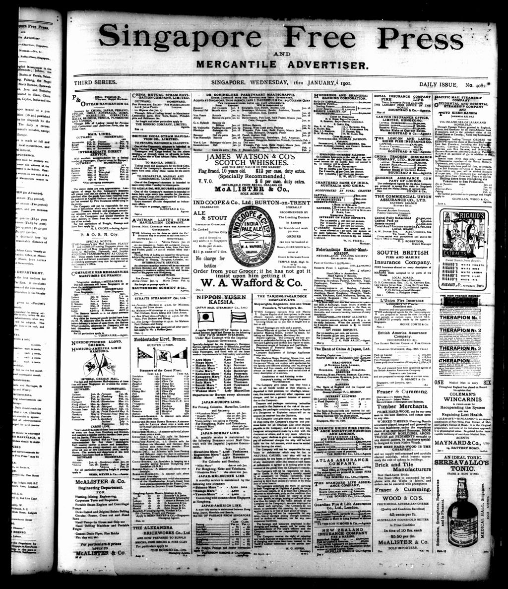 Miniature of Singapore Free Press and Mercantile Advertiser 16 January 1901