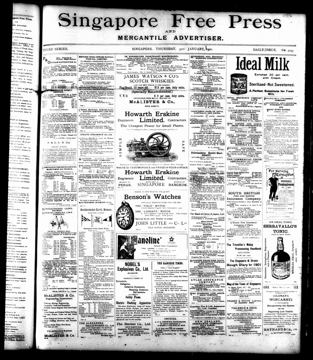 Miniature of Singapore Free Press and Mercantile Advertiser 31 January 1901