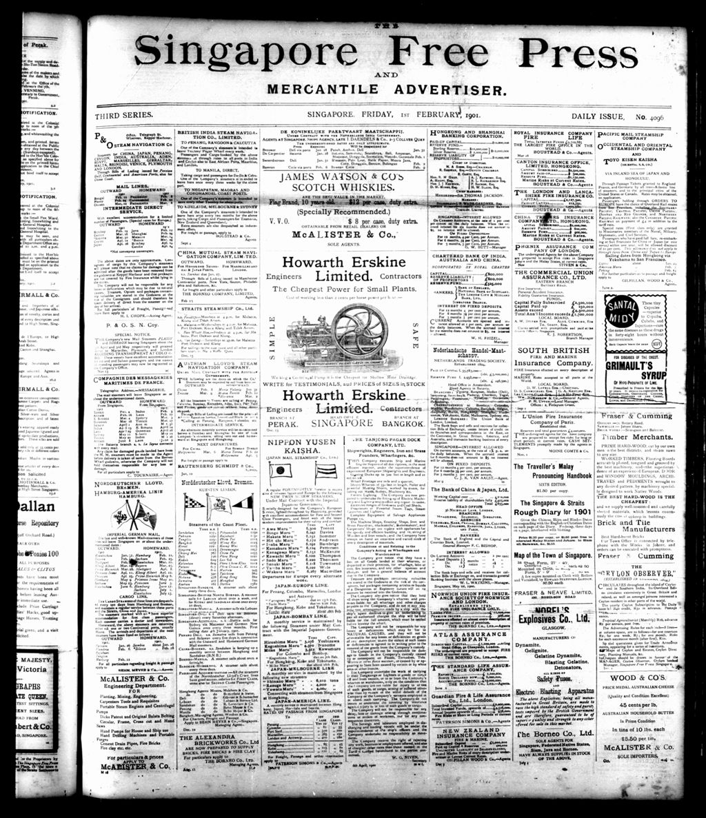 Miniature of Singapore Free Press and Mercantile Advertiser 01 February 1901