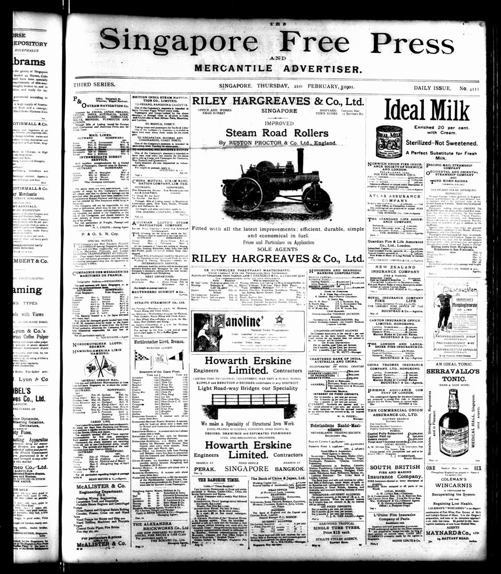 Miniature of Singapore Free Press and Mercantile Advertiser 21 February 1901