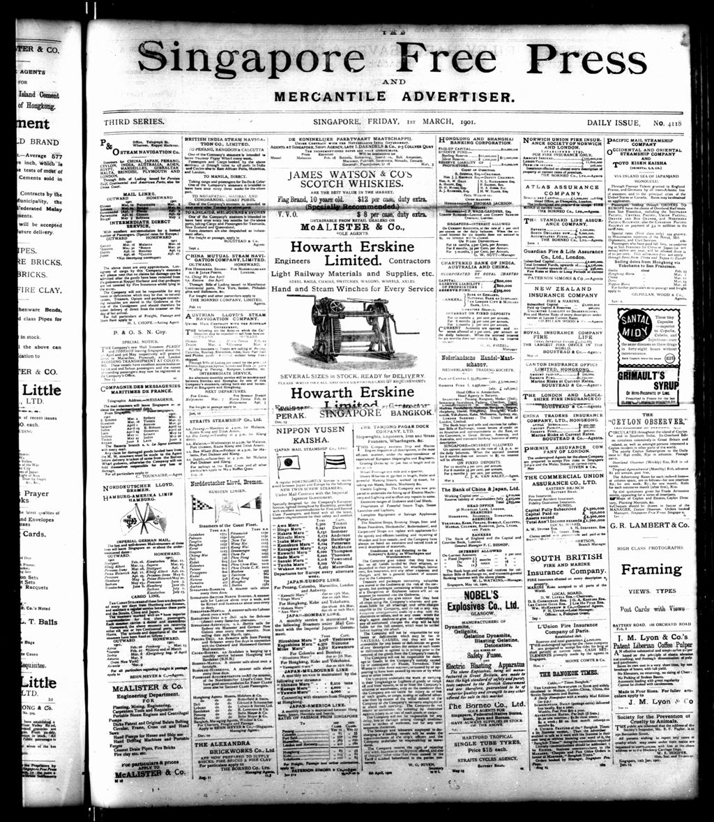 Miniature of Singapore Free Press and Mercantile Advertiser 01 March 1901