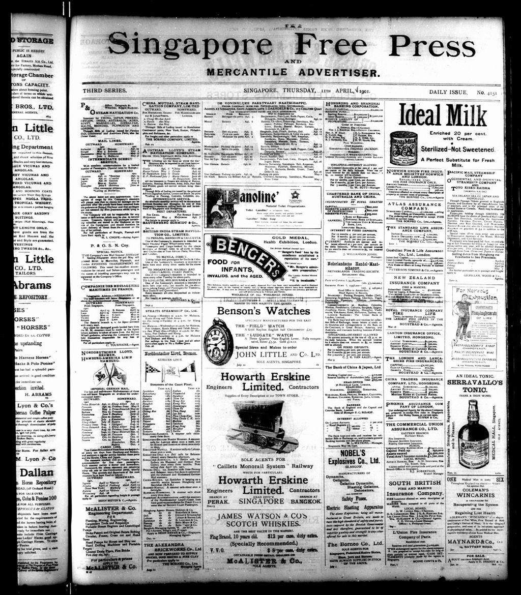 Miniature of Singapore Free Press and Mercantile Advertiser 11 April 1901